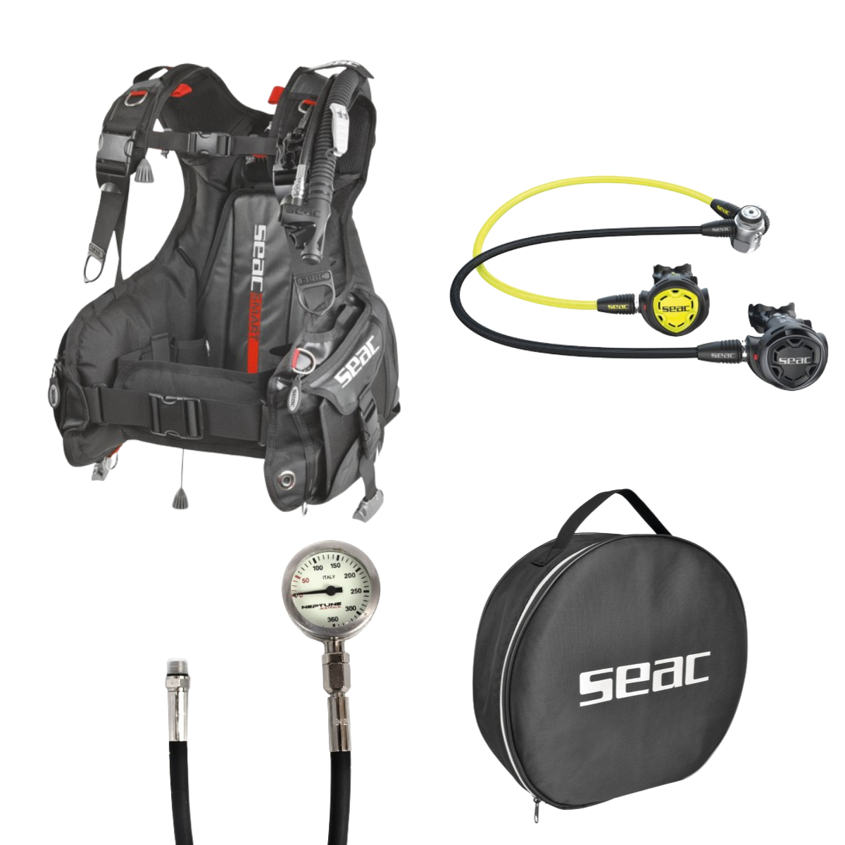Smart Dive Master Seac IT 300 Regulator Set with Smart BCD & Gauge Div