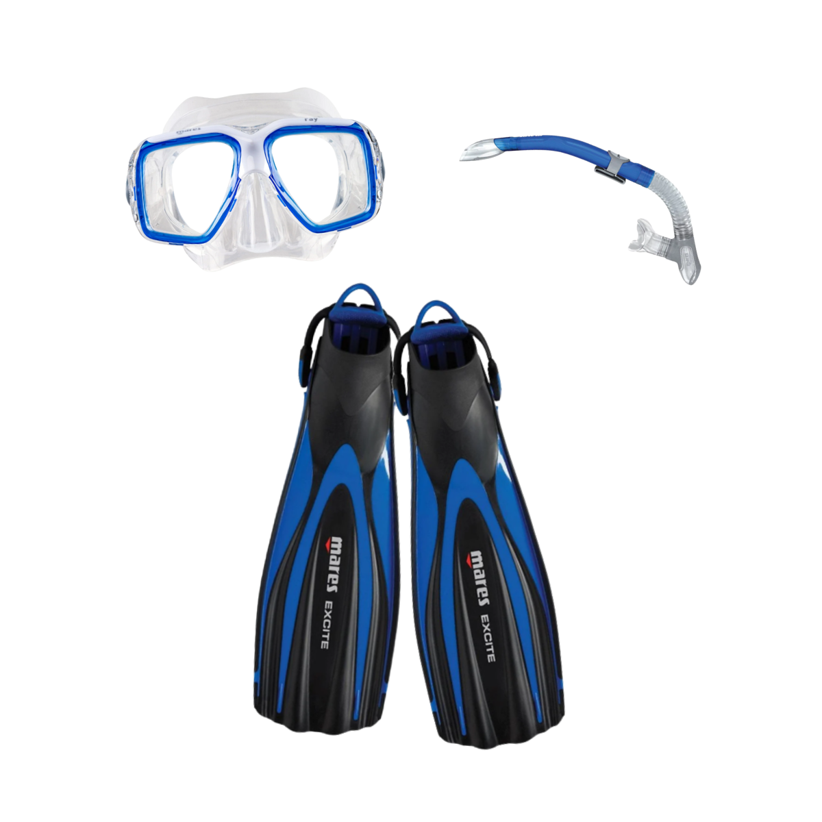 Excite Mares Fin Package With the Ray Mask & Ergo Splash Snorkel