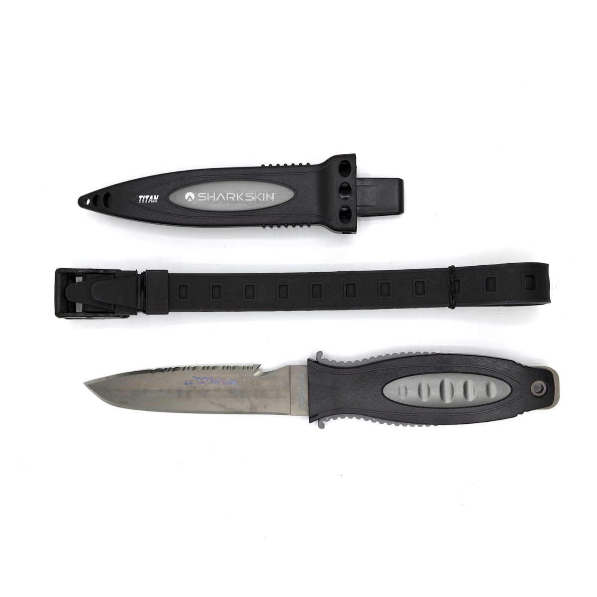 Sharkskin Titanium Knife Large With Press Quick Release Lock Sheath & Leg Straps