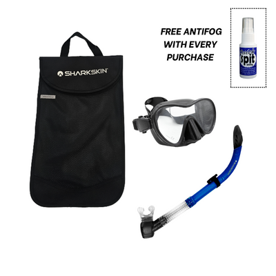Sharkskin Adult Mask & Comfort Snorkel Set With Mesh Bag & Antifog
