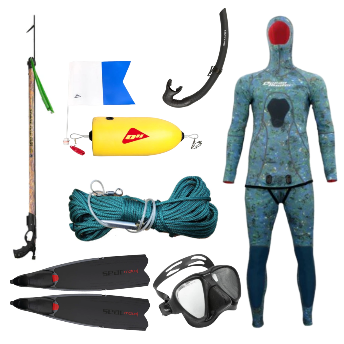 Hunter Gatherer Bargain Package Complete with Speargun and Wetsuit.