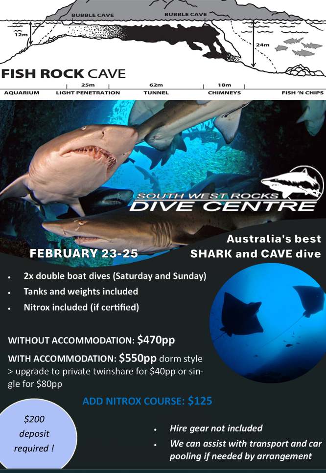 South West Rocks Fish Rock Cave Feb 23-25 SOLD OUT!