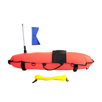 Neptune Inflatable Float with Flag Orange - Red