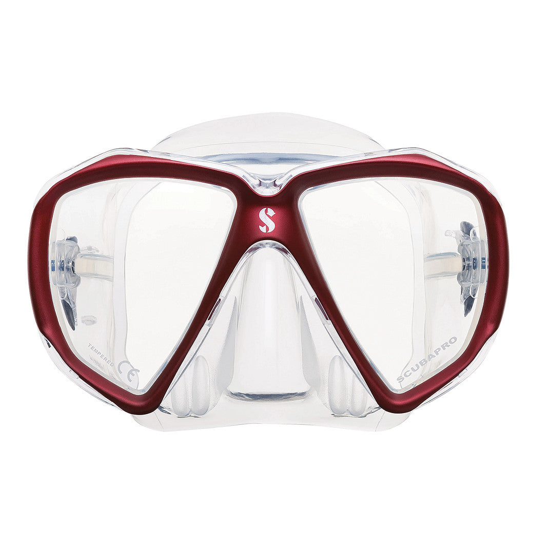 Red Scuba Diving Mask Twin Lens