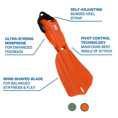 Orange Scuba Diving Fins